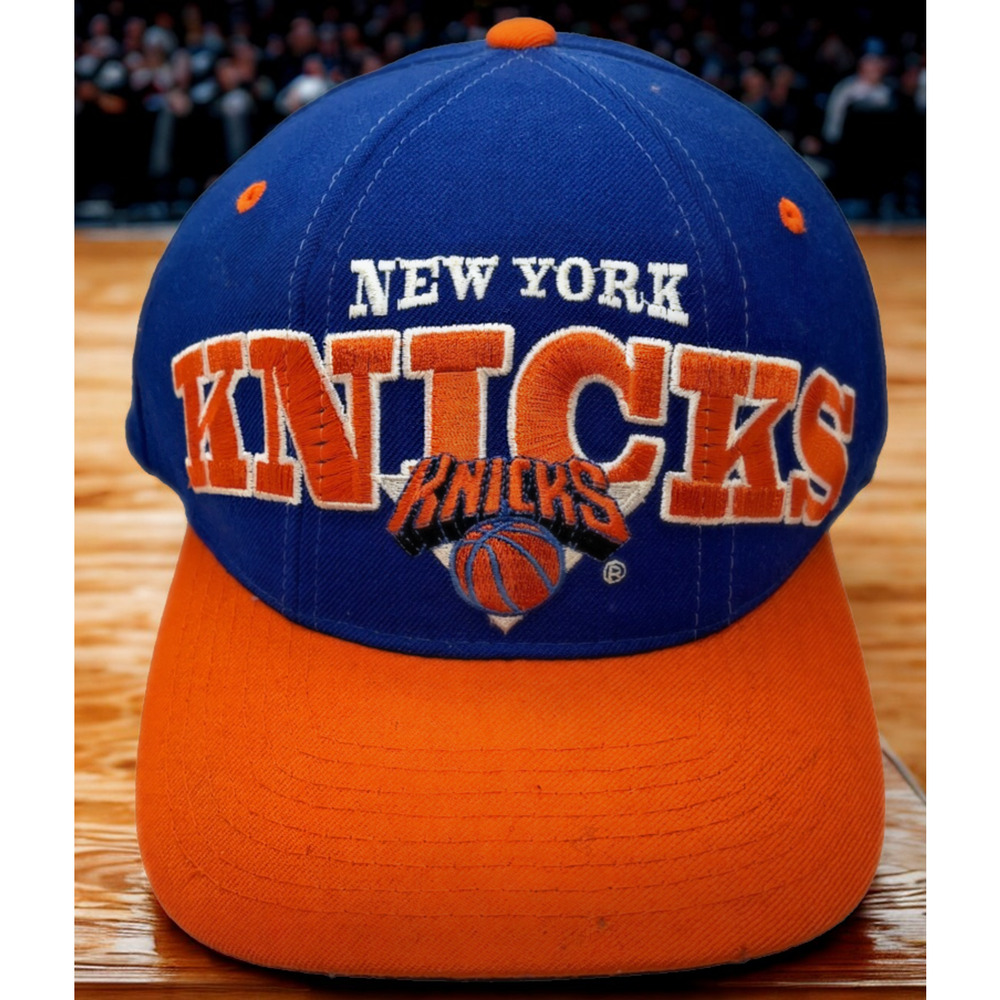 New York Knicks Starter Tri-Power Snapback Hat NBA Blue Orange 90s Vintage - Picture 9 of 9